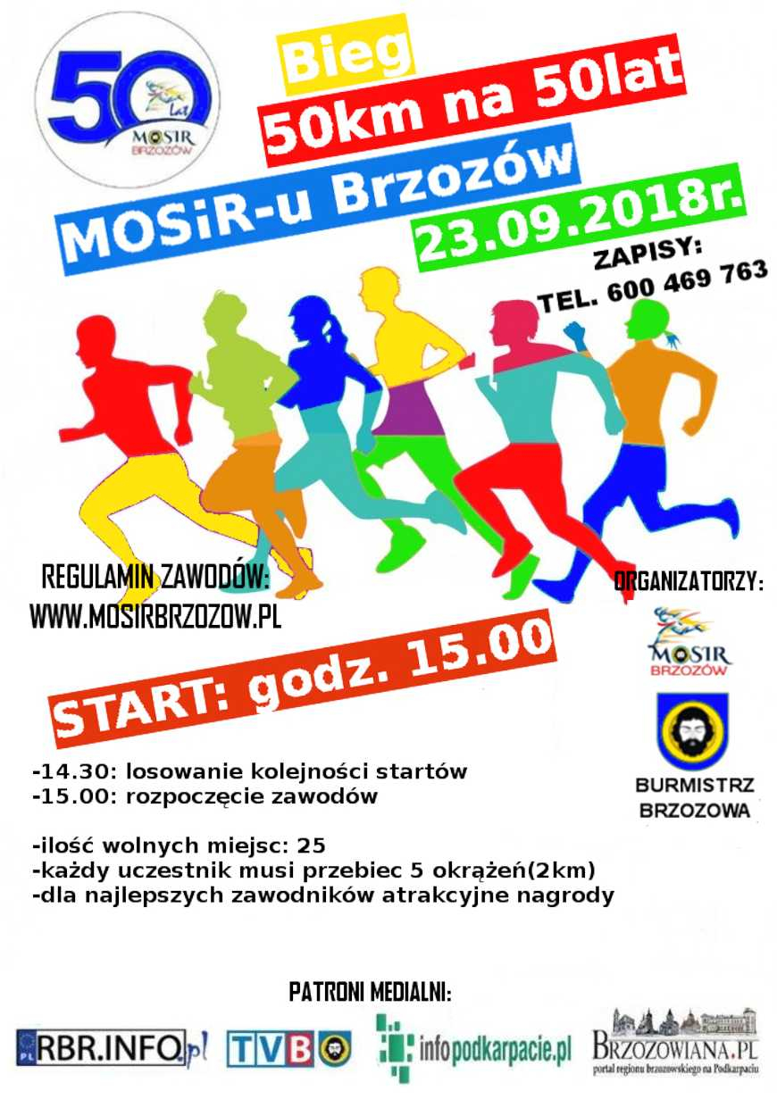 Bieg 50 km na 50 lat MOSiR-u Brzozów