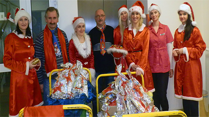 Asystentki Świętego Mikołaja, odwiedziły Szpital Onkologiczny w Brzozowie