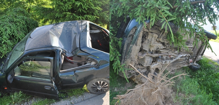 Tragiczny wypadek w Komborni, zginął 24-letni pasażer
