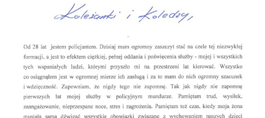 List Komendanta Głównego Policji do Policjantek i Policjantów [ZDJĘCIA]