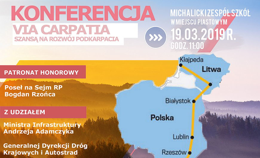 Konferencja "Via Carpatia szansą na rozwój Podkarpacia" w Miejscu Piastowym [ZDJĘCIA]