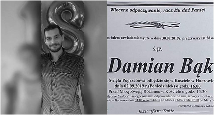 Haczów: Damian Bąk nie żyje. Pogrzeb odbędzie się w poniedziałek