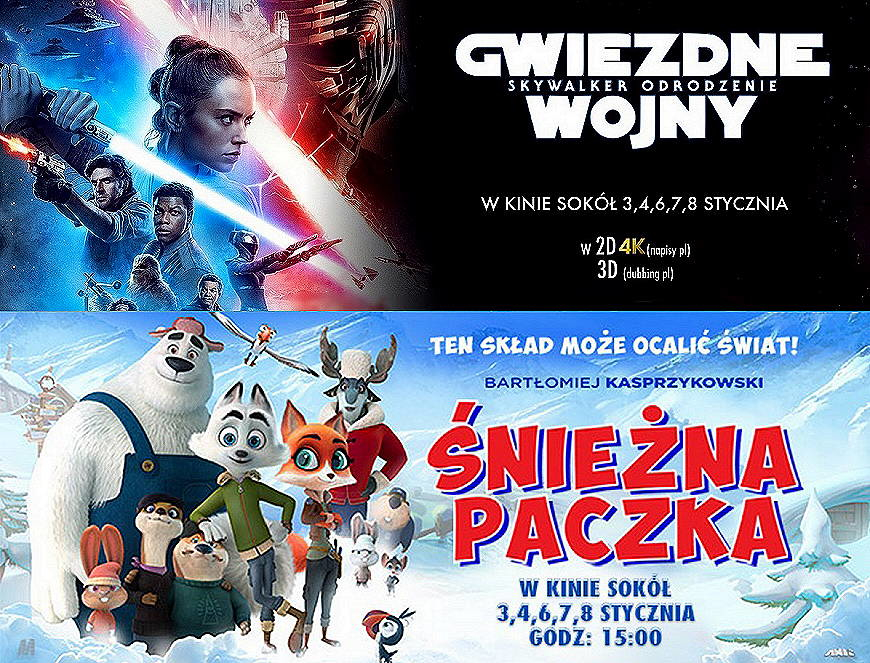 Kino w Brzozowie zaprasza: "Śnieżna paczka" i "Gwiezdne wojny: Skywalker. Odrodzenie"