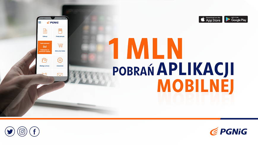 Ponad milion pobrań aplikacji mobilnej PGNiG