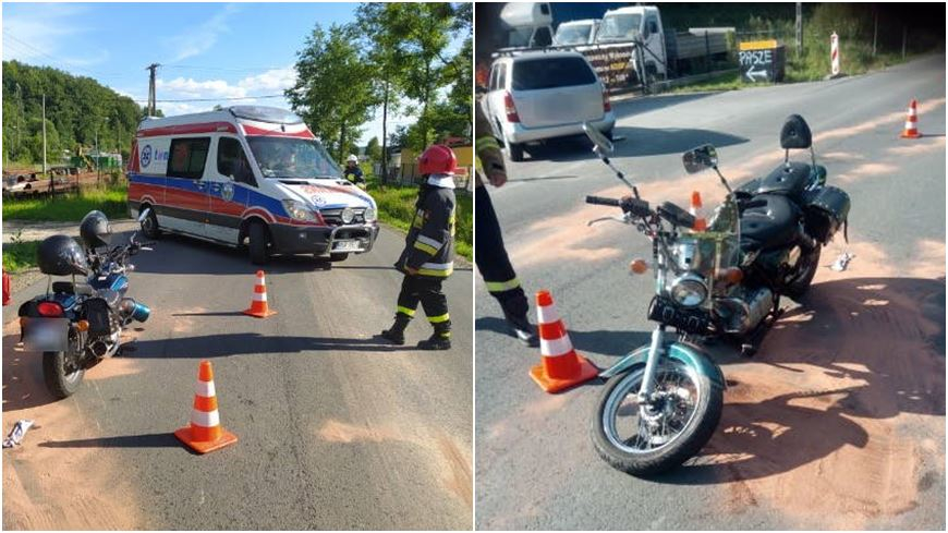 Wypadek motocyklisty w Grabownicy Starzeńskiej. Dwie osoby są poszkodowane [ZDJĘCIA]