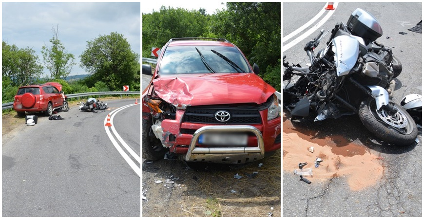 Wypadek z udziałem motocyklisty w Króliku Polskim