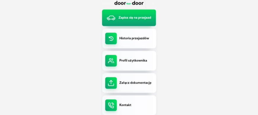 Aplikacja mobilna usługi Door to Door