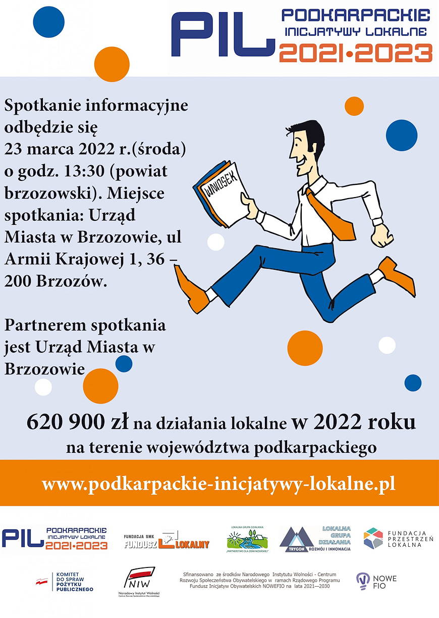 Spotkania informacyjne Podkarpackie Inicjatywy Lokalne 2022