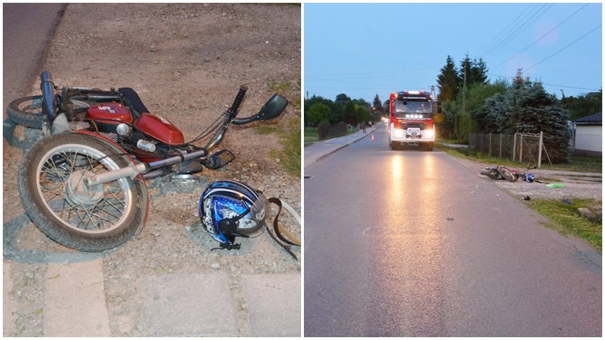 65-letni motorowerzysta ucierpiał w zdarzeniu drogowym