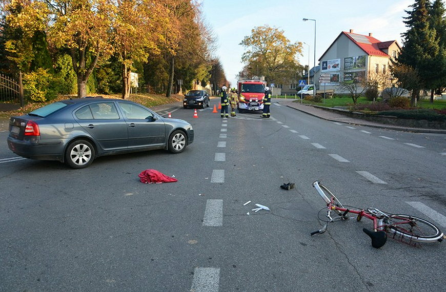 Wypadek drogowy z udziałem rowerzystki w Jedliczu