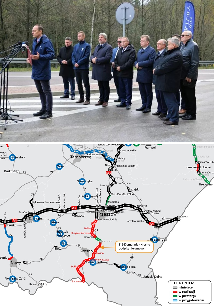 Podpisanie umowy na realizację drogi ekspresowej S19 Domaradz – Krosno