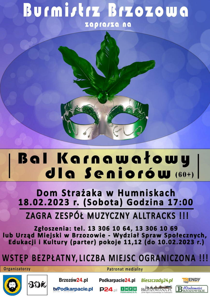 Burmistrz Brzozowa zaprasza na Bal Karnawałowy dla Seniorów