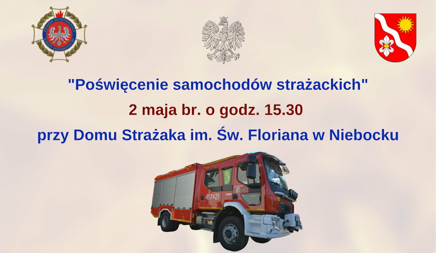 Gmina Dydnia: Uroczystość “Poświęcenia samochodów strażackich” w Niebocku – zaproszenie
