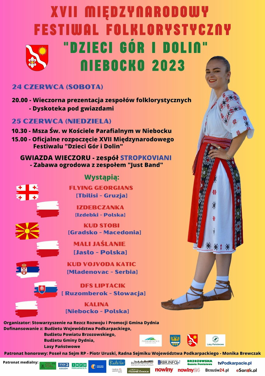 Gmina Dydnia: XVII Międzynarodowy Festiwal Folklorystyczny "Dzieci Gór i Dolin" w Niebocku