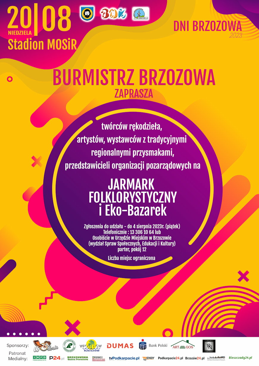 Zaproszenie na Jarmark Folklorystyczny podczas tegorocznych Dni Brzozowa