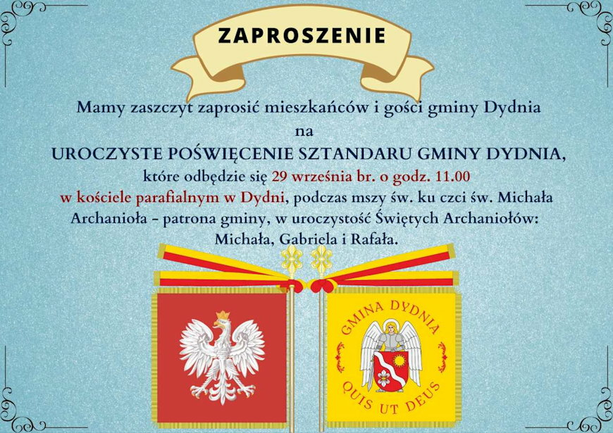 Zaproszenie na poświęcenie sztandaru gminy Dydnia