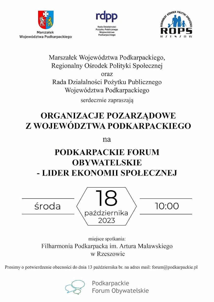 Podkarpackie Forum Obywatelskie – Lider Ekonomii Społecznej