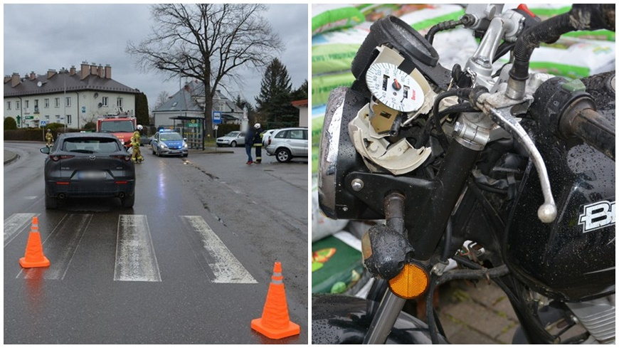 73-letni motocyklista ucierpiał w zdarzeniu drogowym